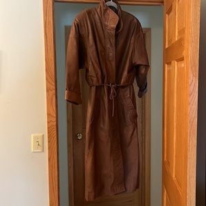 100% soft Genuine leather Pelle New York Milano trench coat